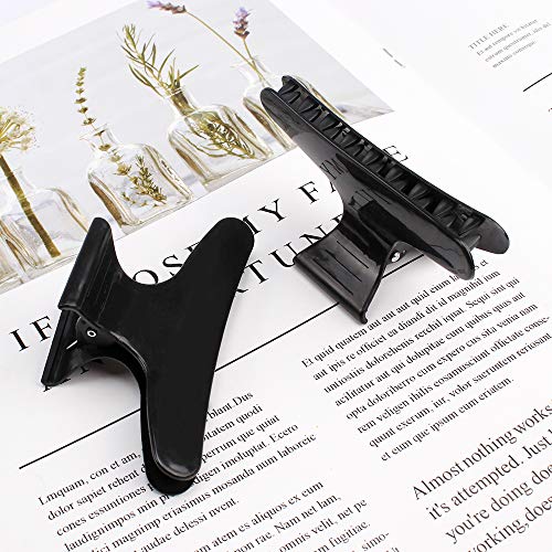Ondder Hair Clips for Styling Sectioning Black Butterfly Hair Clips Clamps Claws Pro Salon Hair Clips for Cutting, Styling, Sectioning, Coloring Hair styling Clips Butterfly Clips Hair Accessories for - color: Black