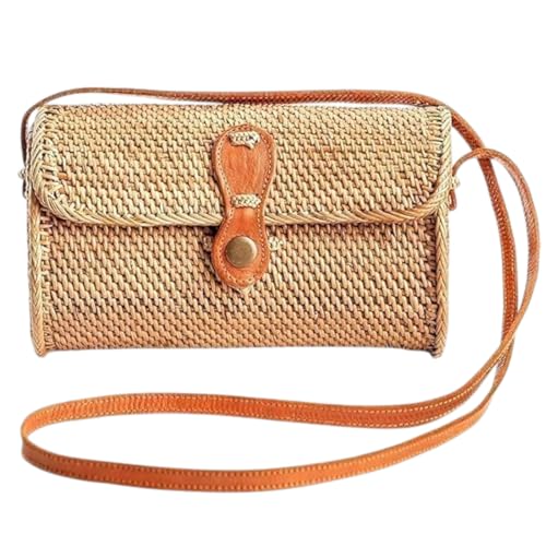 Utama Rattan Bag - Handmade Wicker Woven Purse - Ata, Woven, Straw, Bags - Circle, Square, Oval, Trapezoid Straw Boho Bags - color: Small Oval