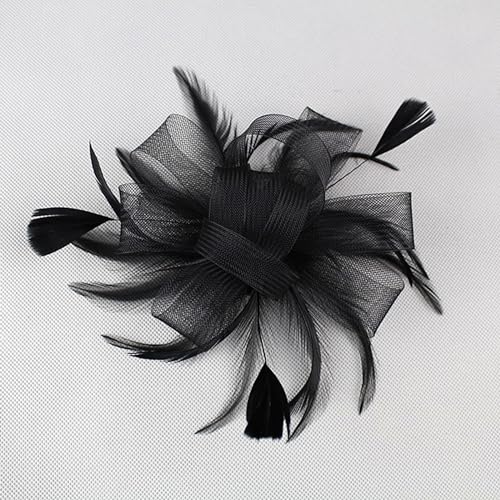 dressfan Womens Fascinator Hat Headpiece 20s Vintage Wedding Hair Accessories for Derby/Wedding/Cocktail/Tea Party - color: Black