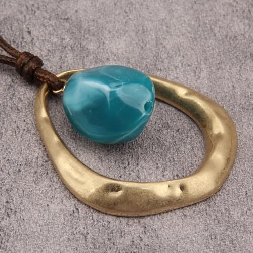 Leather Necklace for Women Vintage Boho Necklaces Black Cord Choker With Pendant Casual Chunky Leather Necklace Trendy - style: Chunky Boho Long Necklace