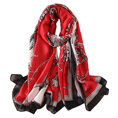 Silk Scarf Mulberry Silk Fashion Scarves Long Lightweight Shawl Wrap … - color: W02