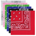 6 Pack Pure Cotton Bandana, Multi-Purpose Square Handkerchief, Face Mask headband for Men and Women - color: Multi Color