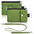 Artpaxy Minimalist Wallet For Mens Womens, Keychain RFID Blocking Zipper Small Wallet with ID Window 2 Lanyards,Water Resistant Travel Cash Card Coin Case Boys Girls - color: Lime green, style: Casual
