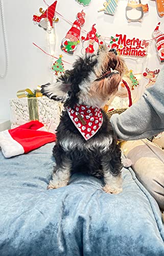 Lionet Paws Christmas Dog Bandana Washable Cotton Handkerchief Scarf Triangle Bandana for Small Medium Large Dogs Santa Claus Girl Boy - color: Santa Claus, size: Small (Pack of 1)