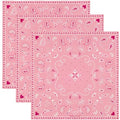 The Peacock Crew Premium Soft Cotton Bandanas Pack for Men and Women Paisley 22 x 22 inches - color: 3 Pack Cowgirl Light Pink