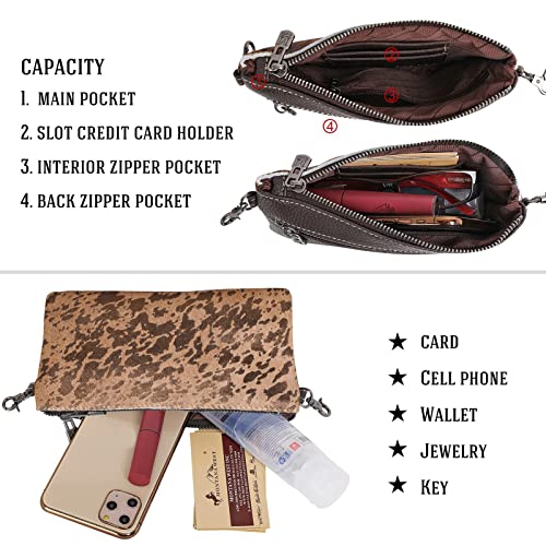 Montana West Western Purse for Women Crossbody Bag Wristlet Clutch Purse - color: Coffee4
