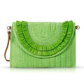 Crossbody Bags for Women, Straw Clutch Purses, Bohemian Handmade Woven Envelope Package, Tassel Handbags for Women | Bohemian - color: Light Green