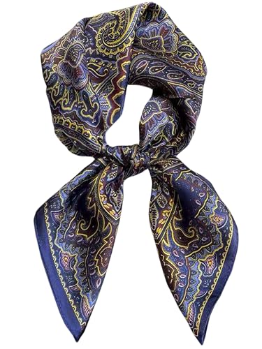 Silky Scarf for Women Lightweight Satin Bandanas Neck Hair Wrap For Sleeping Head Scarves 27.5" - color: A20 Paisley Pattern/27.5"