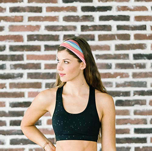 Maven Thread Wide Workout Headbands for Women – Non-Slip Sweatbands for Gym, Running & Yoga - color: Rainbow