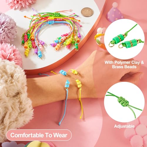 Adjustable Slider Bracelets Colorful Half Finished Bracelets Adjustable Beaded Bracelets DIY Friendship Bracelets for Women Jewelry Making Gifts Supplies - color: Rainbow Colors