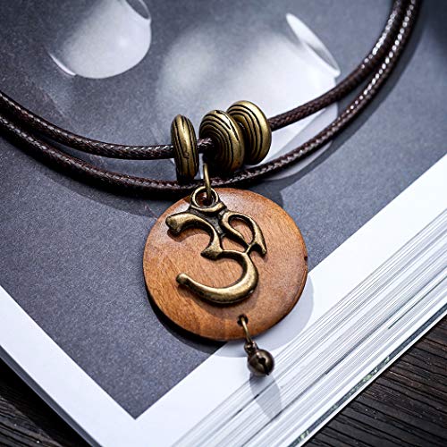 Brown Wooden Choker Chunky Pendant Necklaces for women - color: D