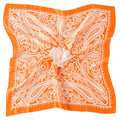 CHUNG Women's Scarf Hair Bandanas Square 27.5" Satin Wrap Fashion Pattern Scarves Emulation Silk Handbag Ribbons Necktie - color: Orange Paisley