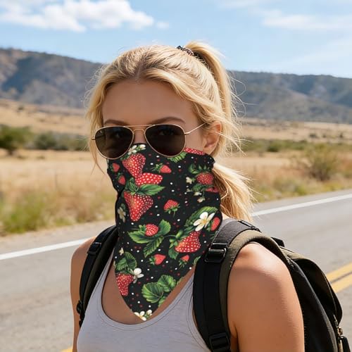 Head Scarf Hair Neck Scarves for Women Fashion Silk Satin Purse Bag Scarfs Handbags Bandana Neckerchief - color: Black Strawberry