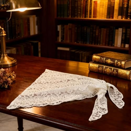 Women's Floral Lace Triangle Hip Scarf Head Kerchief Tie Waist Belt Sheer Hip Wrap Boho Head Scarf Hair Accessory - color: Z2-white