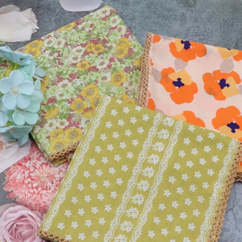 Large Cotton Bandanas for Women, 27 x 27 inch Hair Neck Scarf, Headband Square Scarf - color: Orange & Yellow