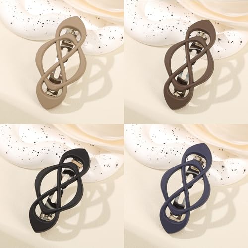 8 PCS Vintage French Barrette Hair Clips for Thick Hair, Small Matte Glossy Stylish Classic Barrettes Retro Elegant Hair Accessories for Women Girls