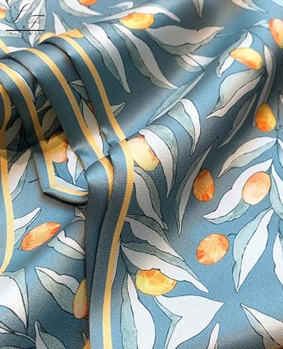 Hioyiwse Head Scarf Hair Neck Scarves For Women Purse Bag Scarfs For Handbags Silky Long Thin Satin Headscarf Fashion - color: B25-green Leaf