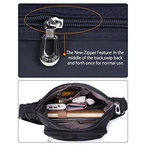 NOTAG Crossbody Bag for Women Waterproof Shoulder Bag Messenger Bag Casual Nylon Purse Handbag - color: Purple-s