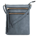 DELUXITY Crossbody Purse Bag Shoulder Bag Multi Pocket Zipper Purse - color: Dark Blue