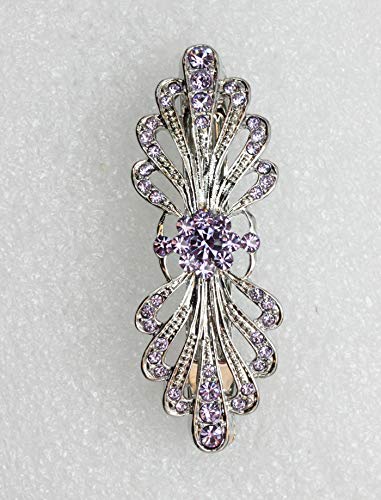 Faship Violet Small Mini Floral Hair Barrette Clip - color: Violet
