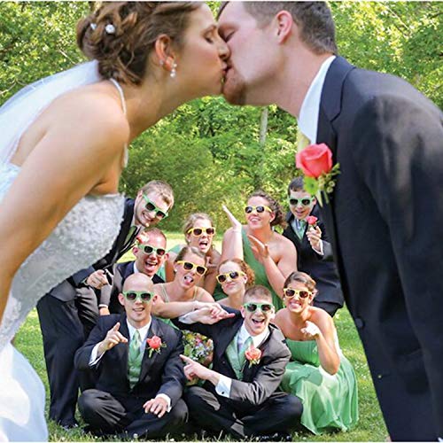 Eyegla Sunglasses Bulk Party Sunglasses Pack 80s Shades Eyewear Set for Men Women 8/10/20/30Pack - color: Green Frame / Grey 10 Pack
