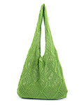 Crochet Mesh Beach Tote Shoulder Handbags Hobo Summer Aesthetic Women's Bag - color: Green