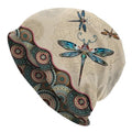 Tenna Teki Women Slouchy Beanie Chemo Hat Cancer Caps for Patient | Autumn Spring Lightweight Comfortable Breathable Beanie for Men - color: Dragonfly Mandala Beige