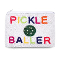 Pickleball Beaded Coin Purse Pouch Game Day Pickle Baller Zipper Wallet Pouch Small Cute Pickleball Sports Accessory Gift Idea for Pickleball Fans - style: Pickleball Bead Coin Purse