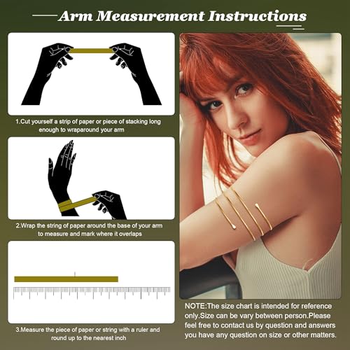 6PCS Gold Arm Cuff for Women Upper Arm Cuff Bracelets Adjustable Open Cuff Bangle Bracelet Minimalist Coil Swirl Upper Arm Bands Armband Set - style: Style A