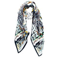 Long Silk Like Scarf Lightweight Satin Scarves Large Sunscreen Shawl Wrap for Women - color: 019.abstract Black