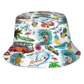 NASIAN Psychedelic Trippy Rave Bucket Hats for Women Men Outdoor Travel Beach Sun Hat Festival Outfits - color: Hawaiian Style