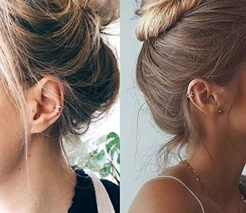 Dainty 6 Pairs Surgical Steel Earrings Sets for Multiple Piercing, Lightweight 14K Gold Plated Small Huggie Hoop Earrings, Flat Back Tiny Ball CZ Stud Earrings for Cartilage, Helix, Lobe, Hypoallergenic - style: Silver- Huggie Hoops and Ball Studs