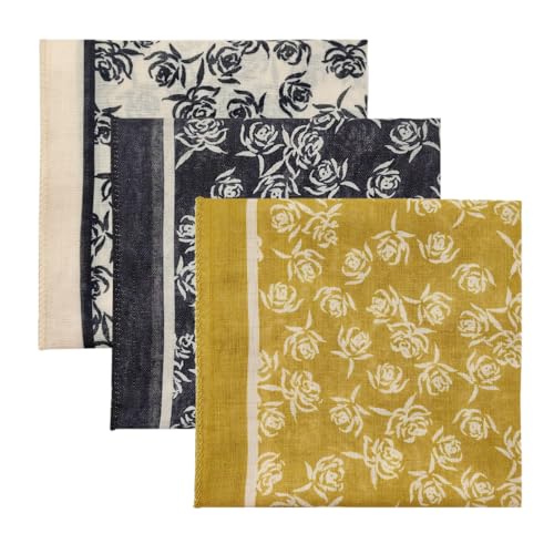 Cotton Like Bandana in Bulk, Head Scarf, Headband, Head wrap, Hair Neck Scarf for Women 22 x 22 inch - color: Bib02 Rose 3pcs