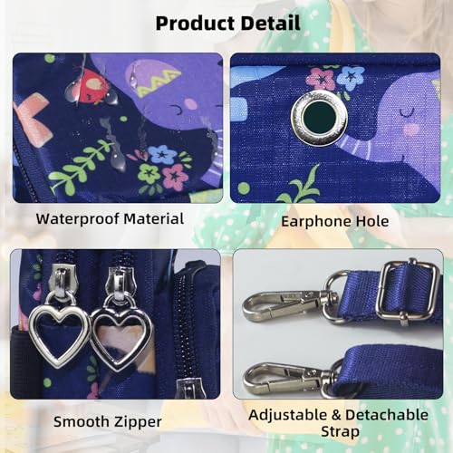 JANKS Small Crossbody Bag for Women - Mini Phone Purses with Crossbody Strap and Wallet - Nylon Arm Bag - color: B-green Plaid