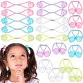 20pc Ponytailers Ponytail Balls Hair Elastics,16mm Diamond-Value Pack | Gem-Shaped Pastel Multicolored Twin Hair Beads Bauble Hair Ties Ponytail Holders, Toddler Kids Hair Ties - color: Pastel