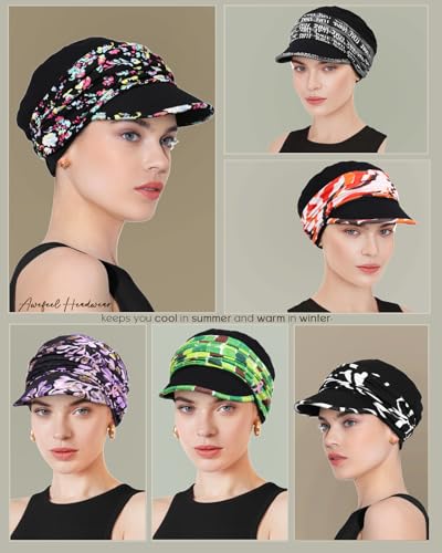 Chemo Headwear Viscose Newsboy Cap for Women Summer Hats - color: Dark Hemp Gray