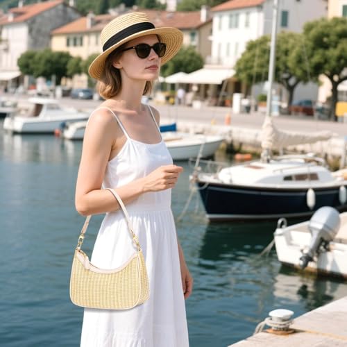 KKXIU Shoulder Bag for Women Cute Hobo Purses and Handbags Retro Clutch Underarm Purse | Cute - color: Newbeige