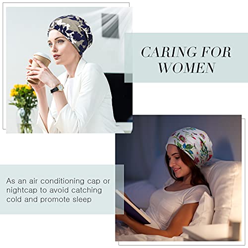 SATINIOR 5 Pieces Women's Slouchy Beanie Chemo Hat Stretch Cancer Head Wraps Sleep Head Scarf for Cancer Patient - color: Multicolor, style: Stylish Style
