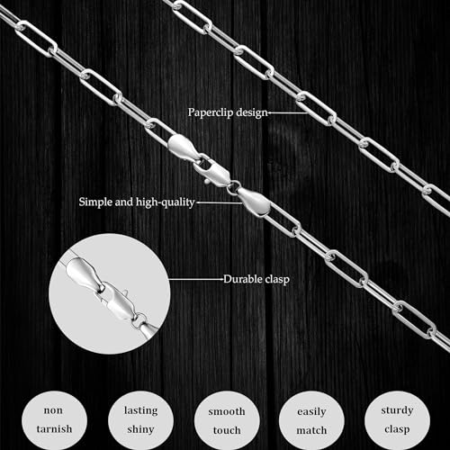 MBW Silver Paperclip Chain Necklace for Women,Dainty Sterling Silver Choker Necklaces for Women Trendy Simple Long Chunky Minimalist Waterproof Link Necklace Jewelry Gifts for Women 16/18/20 in - color: 3mm20"