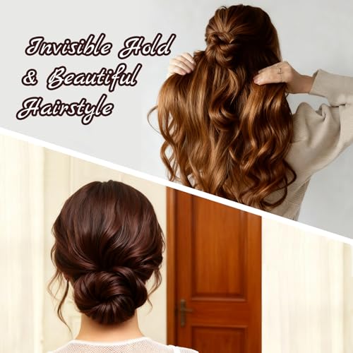 Teenitor 20Pcs Spiral Hair Pins, Spiral Bobby Pins, Twist Hair Pins for Buns, Spin Pins Hair Bun Maker for Women Girls with 10 Hair Ties, Brown - color: Brown