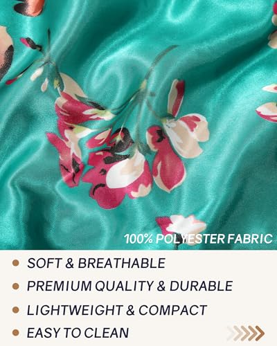 AWAYTR Long Satin Bonnet for Braids - Elastic Silk Hair Bonnets for Sleeping Night Cap Stretchy Tie Band for Women（Flower A） - color: Flower A