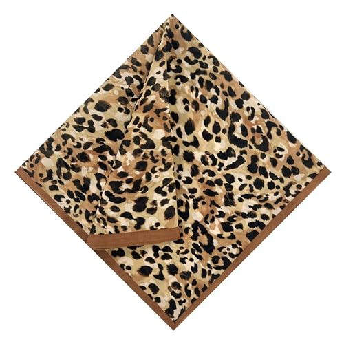Single Pack Bandanas 60s Premium Cotton Soft Thin Handfeel Large Handkerchief for Men and Women - color: 1 Pack-leopard