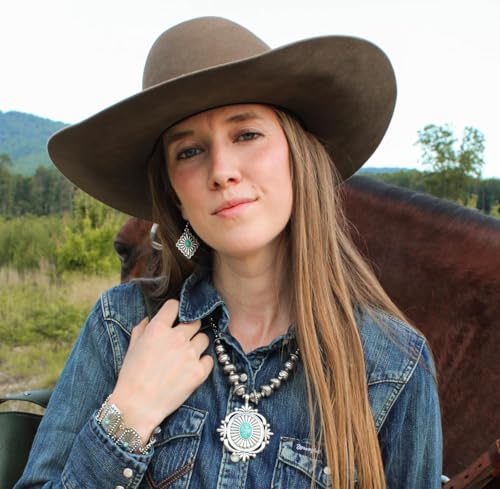 Rustic Couture's Western Earrings for Women Cowgirl Country Concho Dangling Western Statement Jewelry - color: G-Turquoise