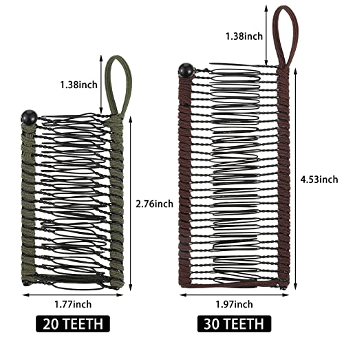 WILLBOND 4 Pcs Banana Hair Clips for Women, Vintage Clincher Stretchy Banana Grip Clips Comb for Curly, Thick, Thin, Wavy Hair, Ponytail Holder for Wedding, Daily Use(Army Green, Black, Khaki) - color: Army Green, Black, Khaki