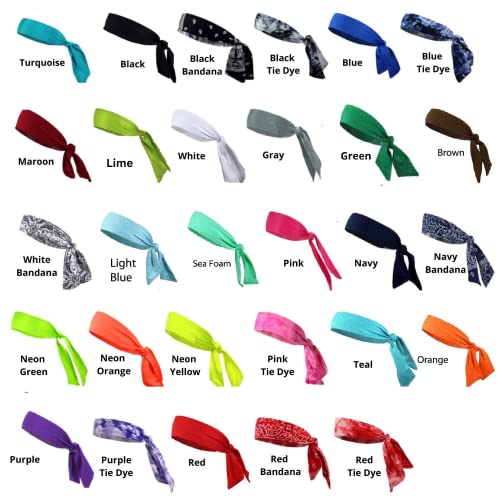 Headbands Tie on Headband for Women Men Running Athletic Hair Head Band Elastic Sports Sweat Basketball Sweatband Stetchy Yoga Workout Sweatbands Adjustable Non-Slip Moisture Wicking - color: lime