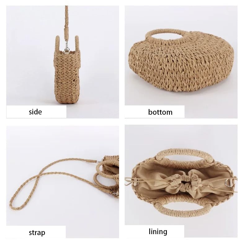 Crochet Beach Bags for Women Woven Purses Shoulder Bag Tote Handbag Summer Beach Purse - color: Wy20