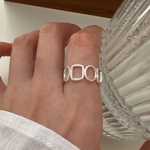 Handmade 925 Sterling Silver Ring Boho Thumb Band Open Statement Rings for Women Jewelry Christmas Gifts - color: Pattern 6