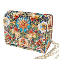 C'eitura Floral Diamond Art Wooden Clutch with Chain, DIY 5D Rhinestone Shoulder Bag, Elegant Botanical Purse, Wedding Gift for Women - color: Skb205