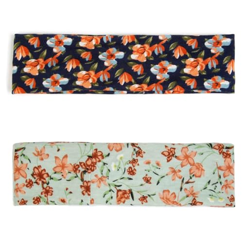 TERSE Headbands for Women Trendy Floral Print - Non Slip Summer Head Bands Soft Fabric Hair Bands for Workout Yoga Running Sport - color: Headbands Color-Floral Print B