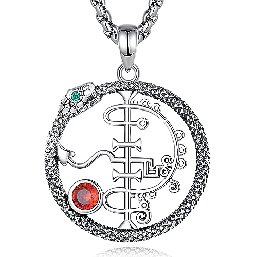 INFUSEU Mystical Hecate Triple Moon Goddess Necklaces, Divine Feminine Protection Gifts - style: Asmodeus Sigil